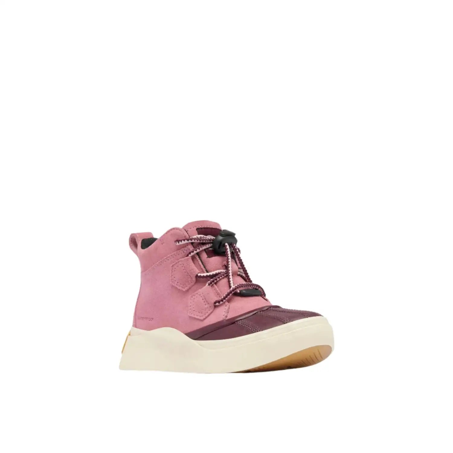 SOREL K's OUT N ABOUT™ IV Classic Waterproof Boot, Dazed Mauve Honey White, front and side view 