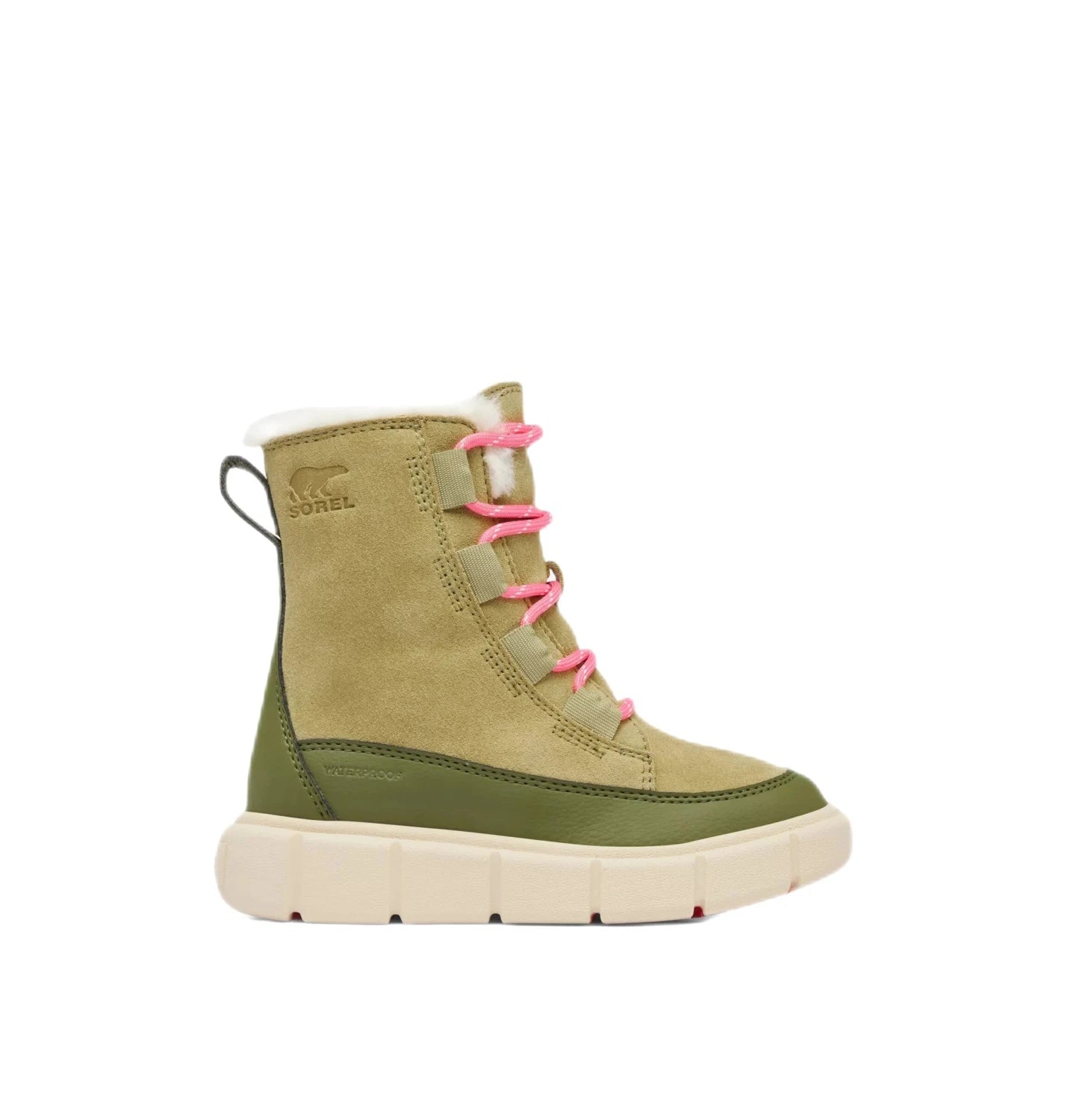 Sorel K's EXPLORER™ III Waterproof Boot, Savory Bleached Ceramic, side view