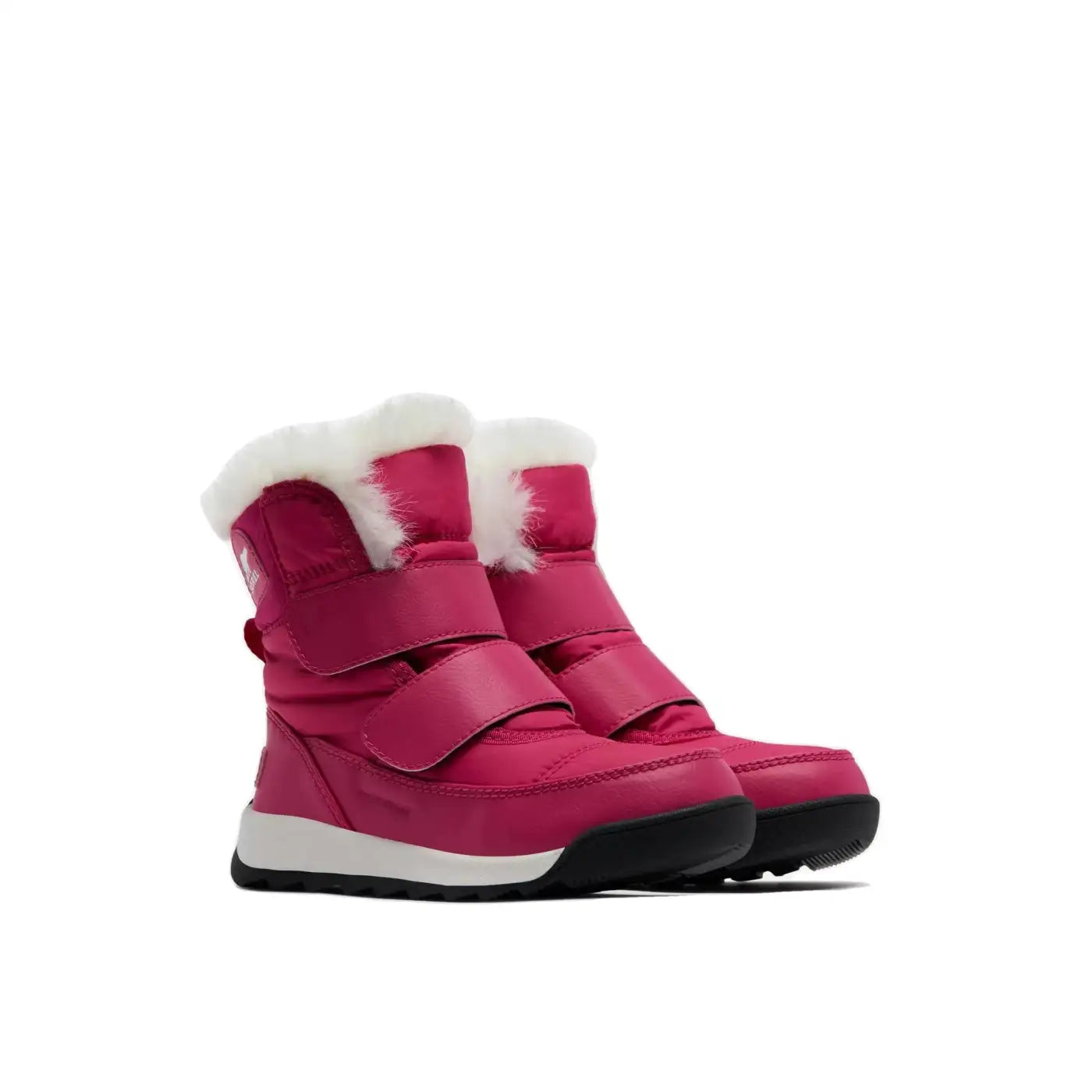 Sorel Toddler Whitney II Strap Boot, Cactus Pink Black, front and side view 