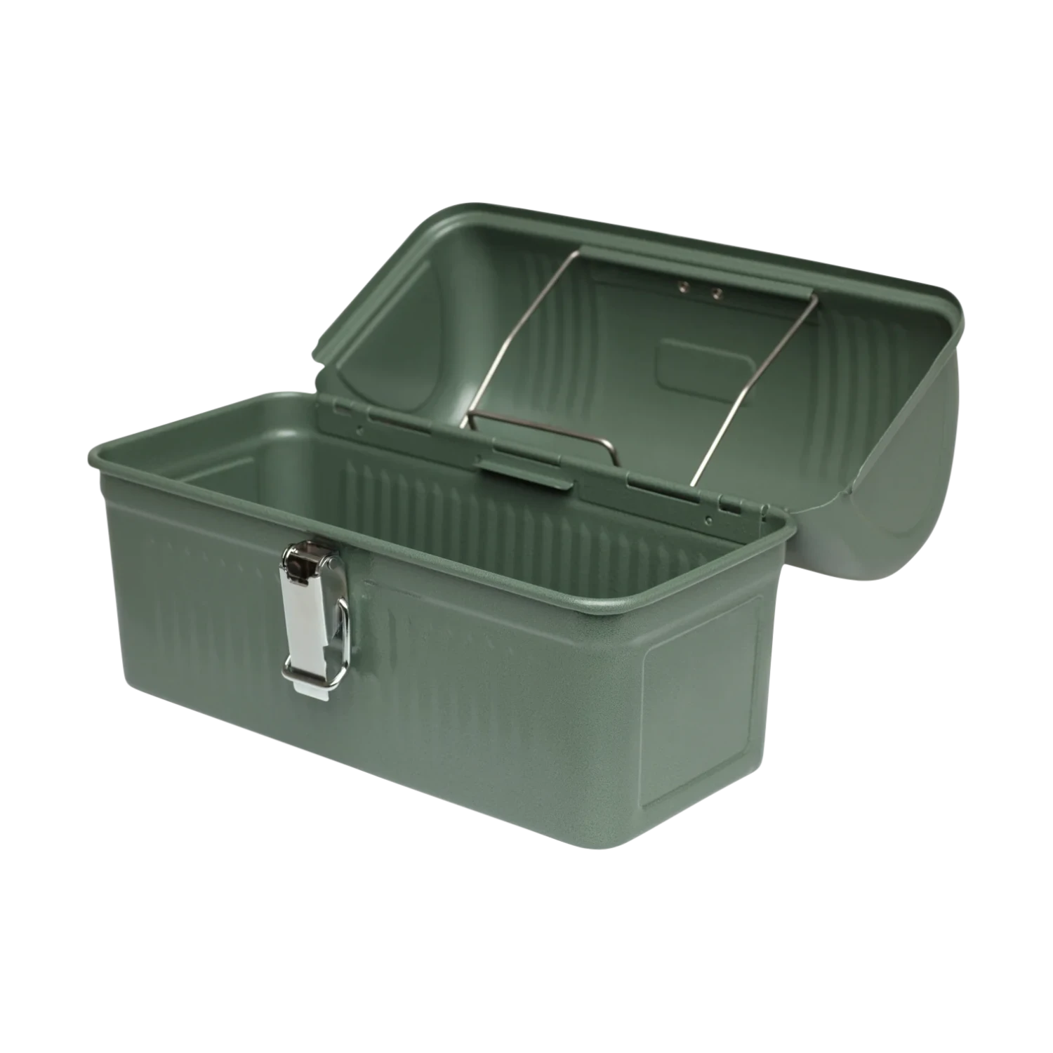Stanley Classic Lunch Box 5.5 QT in hammertone green open