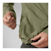 Fjall Raven Men's Sten Jacket in green, on model cinch detail view