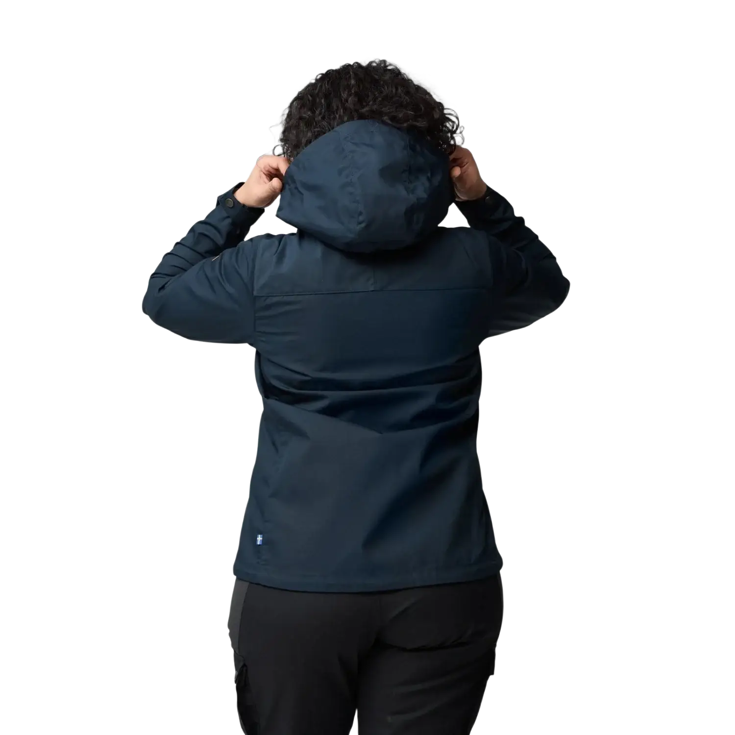 Fjall Raven Women's Stina Jacket in navy, on model back view