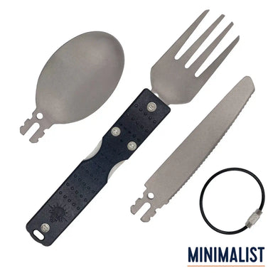 sun co clickware modular titanium utensil set minimalist variation view