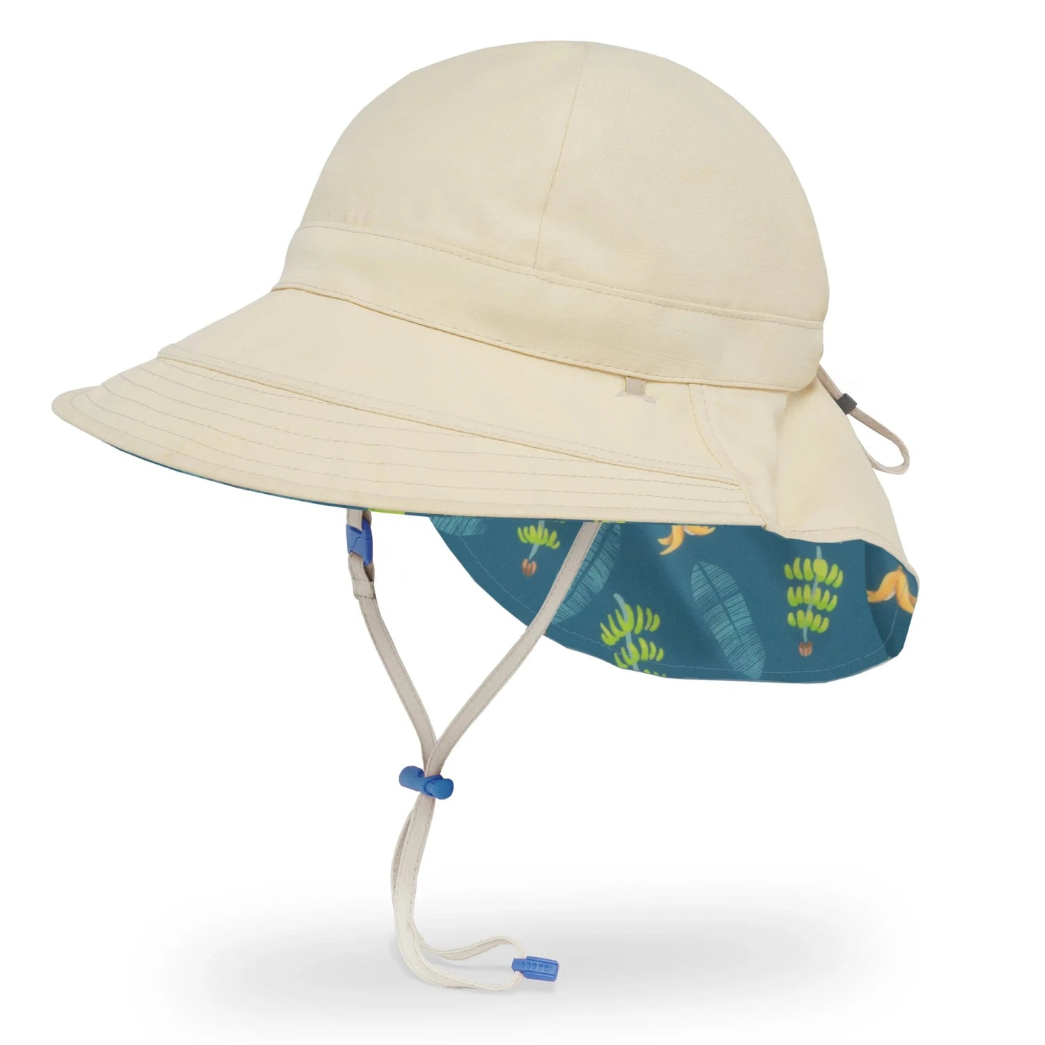 Sunday Afternoons Kid's Natural Blend Cape Sun Hat in banana split & birch reversed