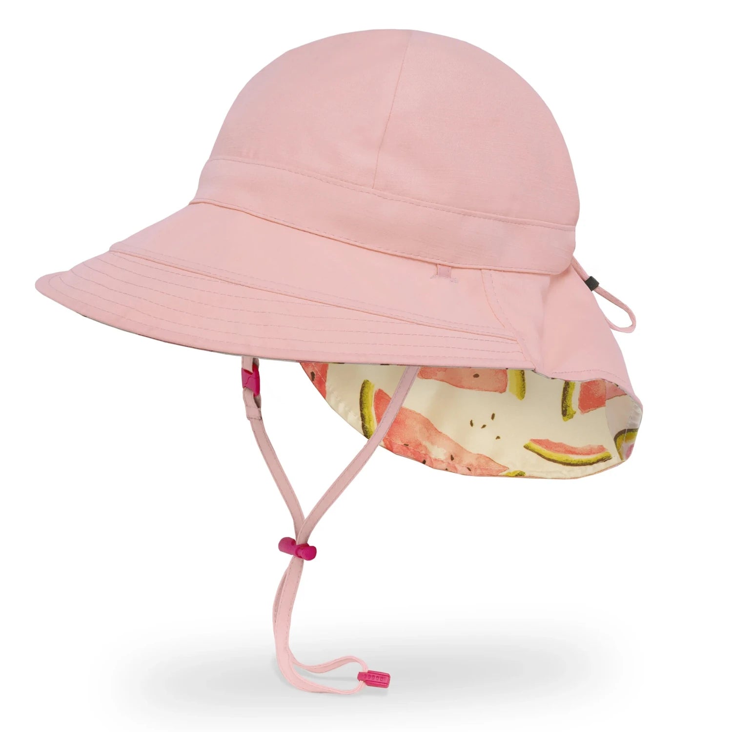 Sunday Afternoons Kid's Natural Blend Cape Sun Hat in summer slice & dusty pink reversed