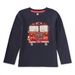 Tea Collection Boy's Fire Truck Graphic Tee in navy, flat front view
