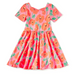 Tea Collection Girl's Short Sleeve Ballet Dress in poppy poppies, flat front view