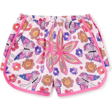 Tea Collection Girl's Woven Dolphin Shorts in butterfly tile, flat front shorts