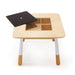 Childrens wooden table, white and beige with removable center lid.