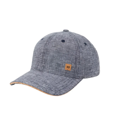 tentree cork icon hemp elevation hat in midnight blue heather front view