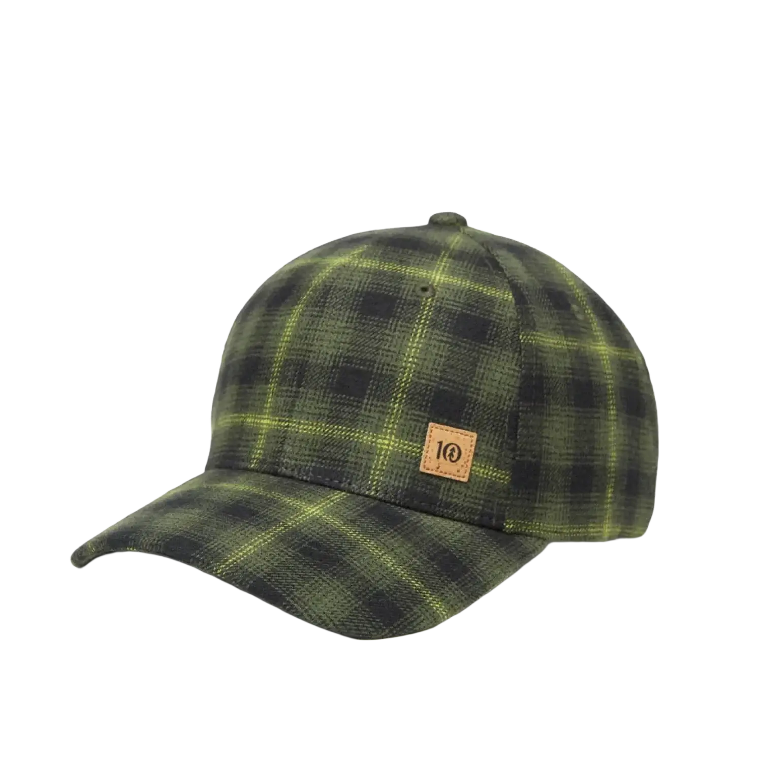 Tentree Forest Cork Icon Elevation Hat, green plaid