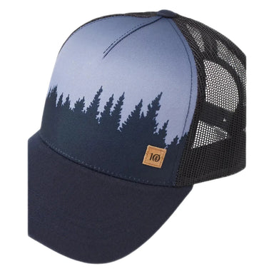 Tentree Juniper Altitude Hat shown in the Midnight Blue White color option. Front view.