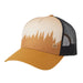 Tentree Juniper Altitude Hat in golden brown white, front side view