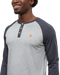 Tentree Men's Treeblend Baker Henley Longsleeve, close up view