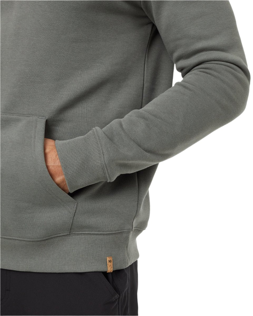 tentree mens mountain range hoodie close up pocket view