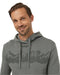 tentree mens mountain range hoodie front close model view