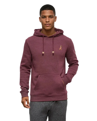 Tentree Men's Sasquatch Hoodie, Burgundy football front view