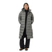 tentree women's cloud shell long puffer in mineral front model view