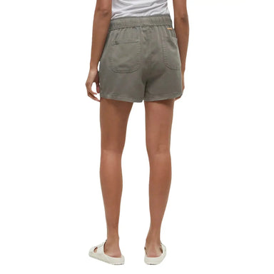 Tentree Women's Tencel Instow Short in agave green, on model back view