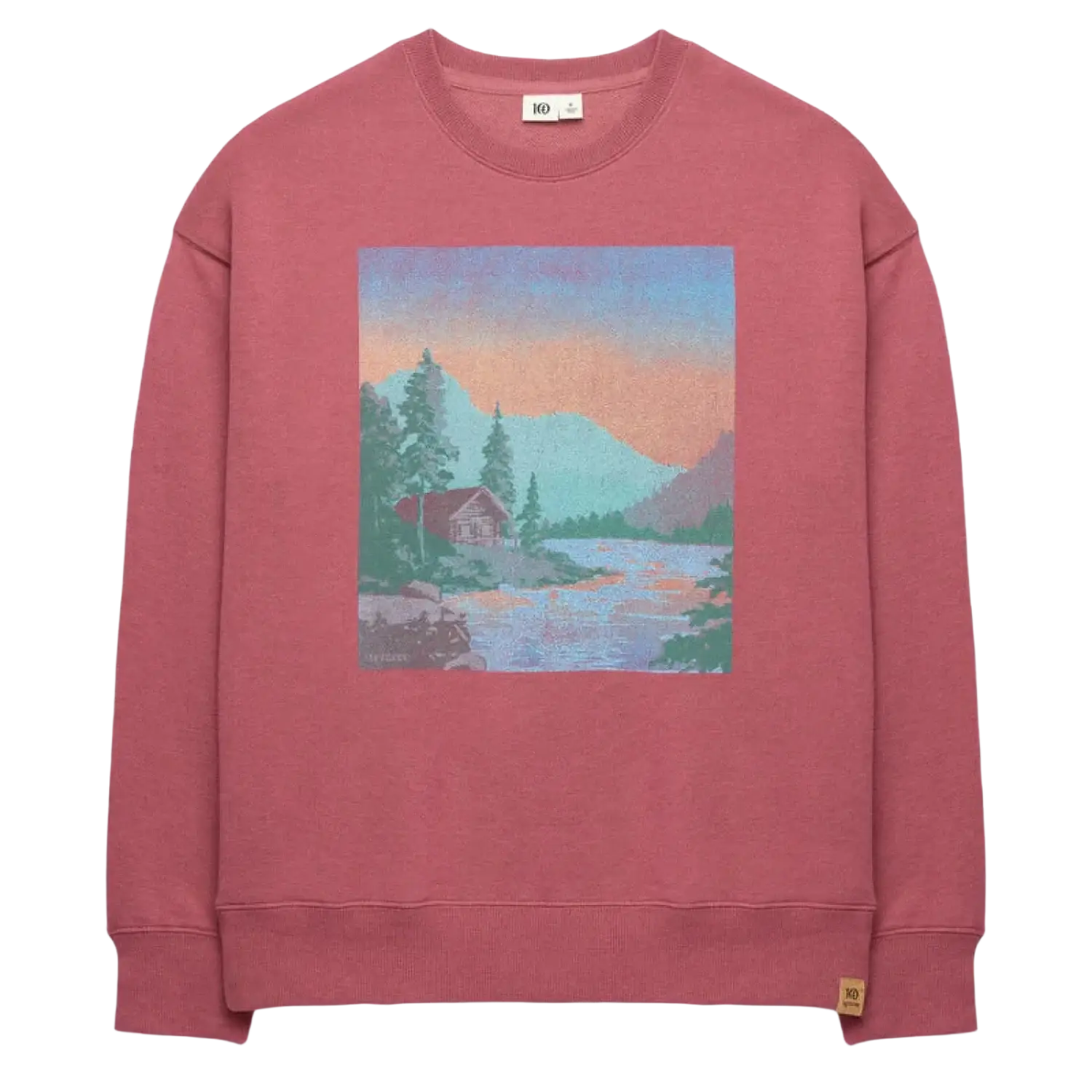 Tentree Women's Washed Lakeshore Relaxed Crew, flat front view