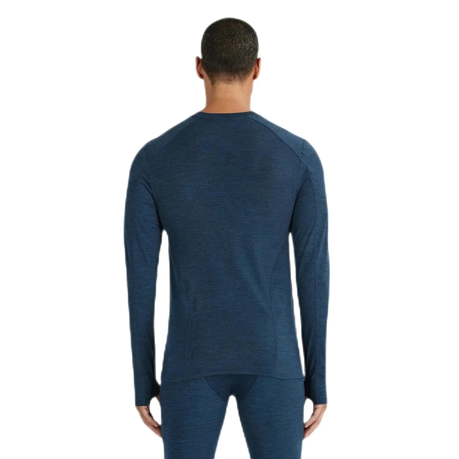 Terramar M's Thermolator Midweight Performance Baselayer Crew Top, Nighshadow, back view on model