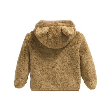 The North Face Baby Campshire Full-Zip Hoodie in Teddy Brown, back view flat