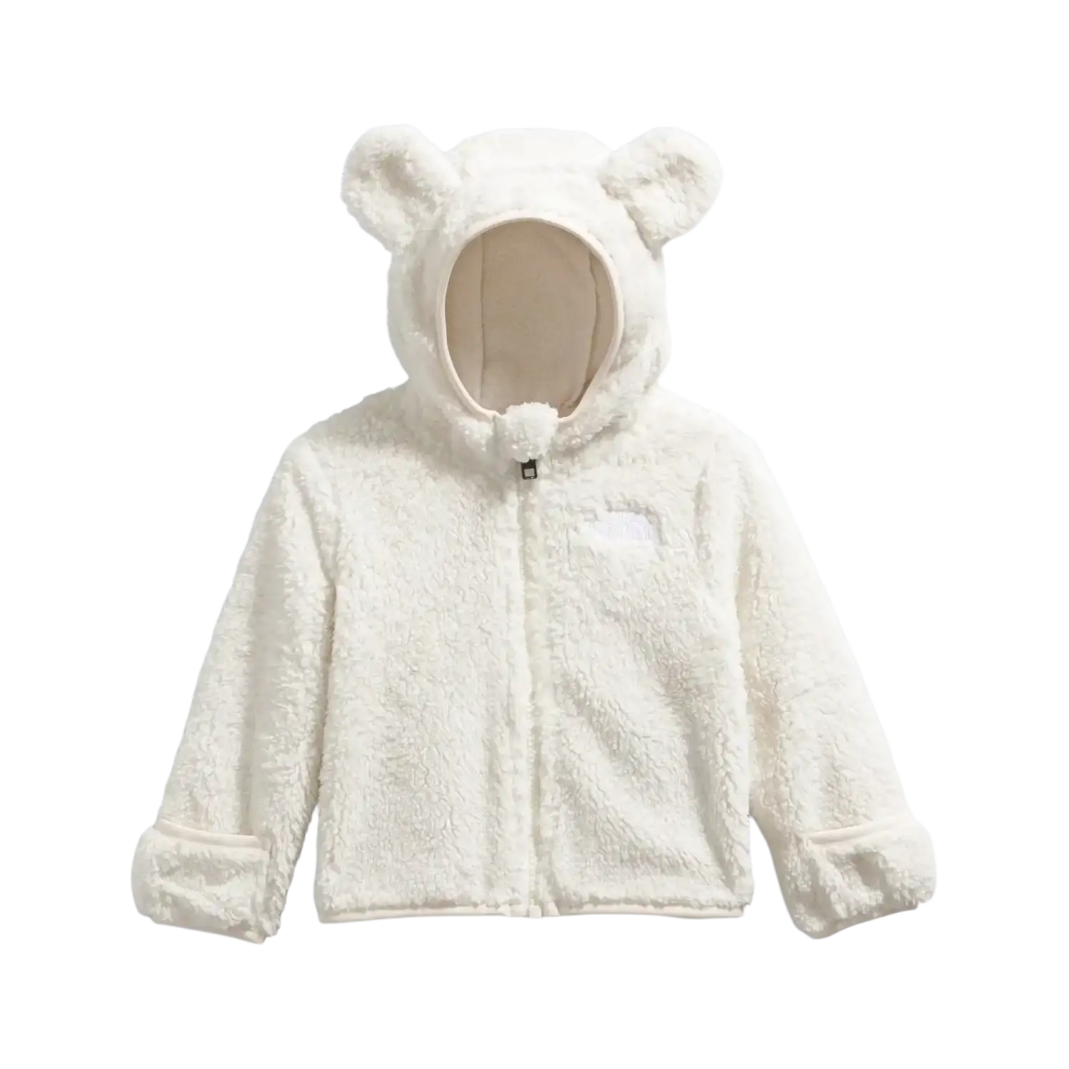 The North Face Baby Campshire Full-Zip Hoodie in Dune White, front view flat