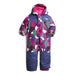 The North Face Baby Freedom Snowsuit shown in Mr. Pink Big Abstract Print. Front view.