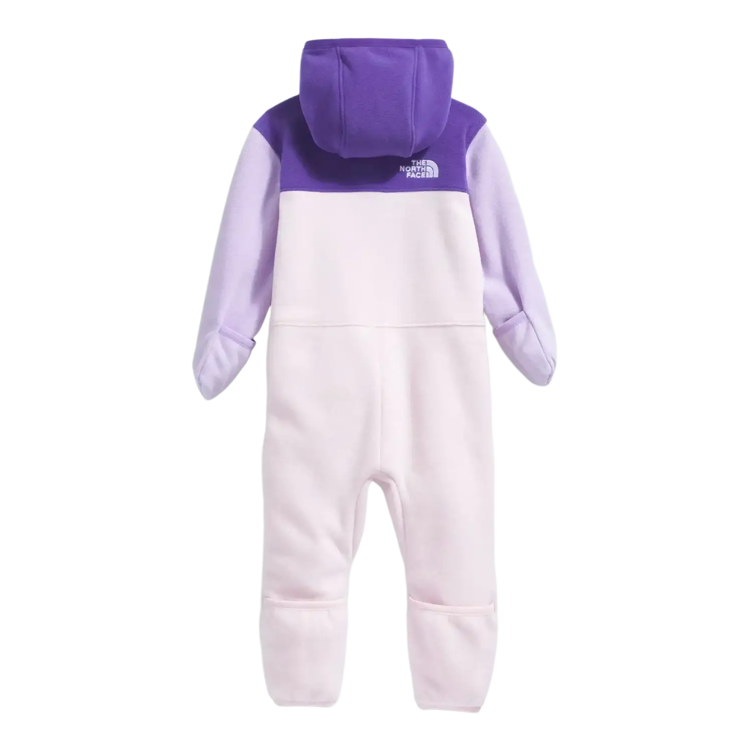 The North Face Baby Glacier One-Piece in Peak Purple Lite Lilac Pale Blossom, flat view back