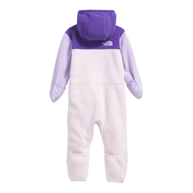The North Face Baby Glacier One-Piece in Peak Purple Lite Lilac Pale Blossom, flat view back