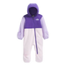 The North Face Baby Glacier One-Piece in Peak Purple Lite Lilac Pale Blossom, front view flat