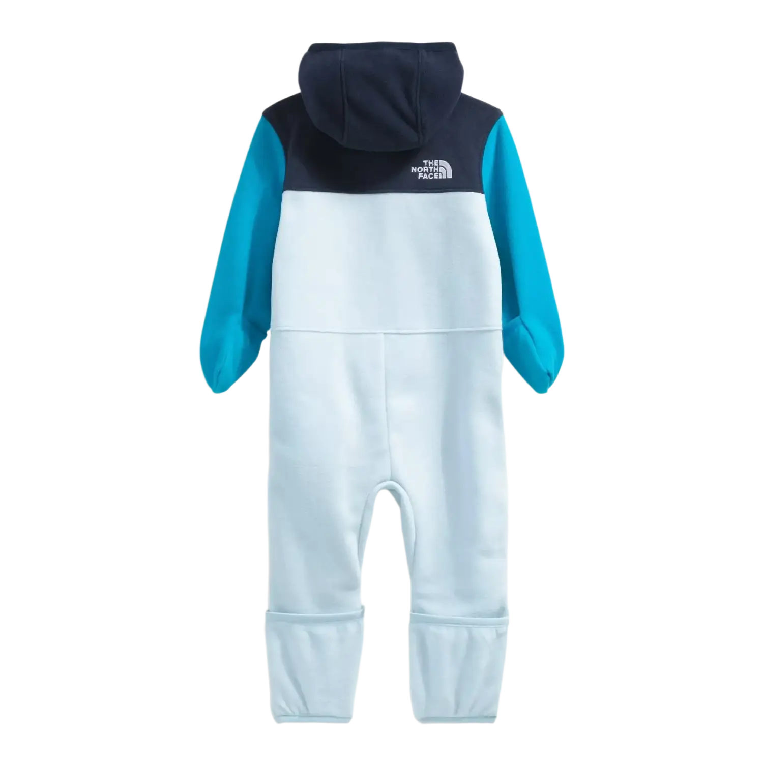 The North Face Baby Glacier One-Piece in Summit Navy Meridian Blue Polar Hazel, back view flat
