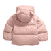 the north face baby north down fleece lined jacket in pink moss back flat view