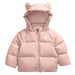 the north face baby north down fleece lined jacket in pink moss front flat view