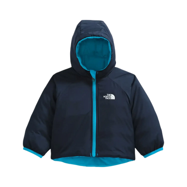 The North Face Baby Reversible Perrito Hooded Jacket in Meridian Blue, front inside view flat