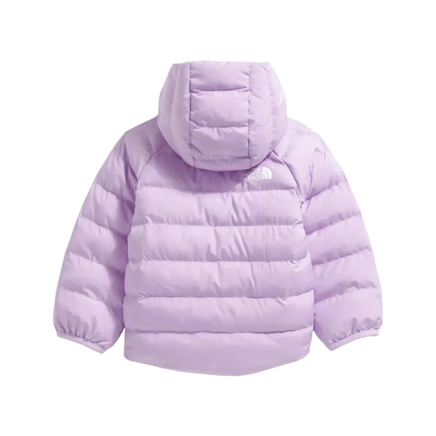 The North Face Baby Reversible Perrito Hooded Jacket in Lite Lilac, back view flat