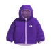 The North Face Baby Reversible Perrito Hooded Jacket in Lite Lilac, front view of inside flat