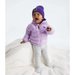 The North Face Baby Reversible Perrito Hooded Jacket in Lite Lilac, front view on model 