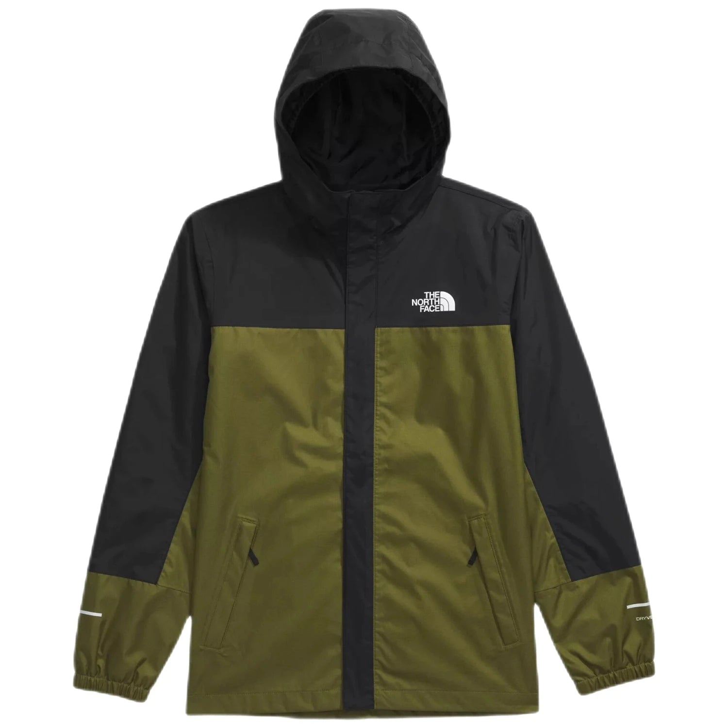 The North Face Boys' Antora Rain Jacket Forest Olive Flat Front