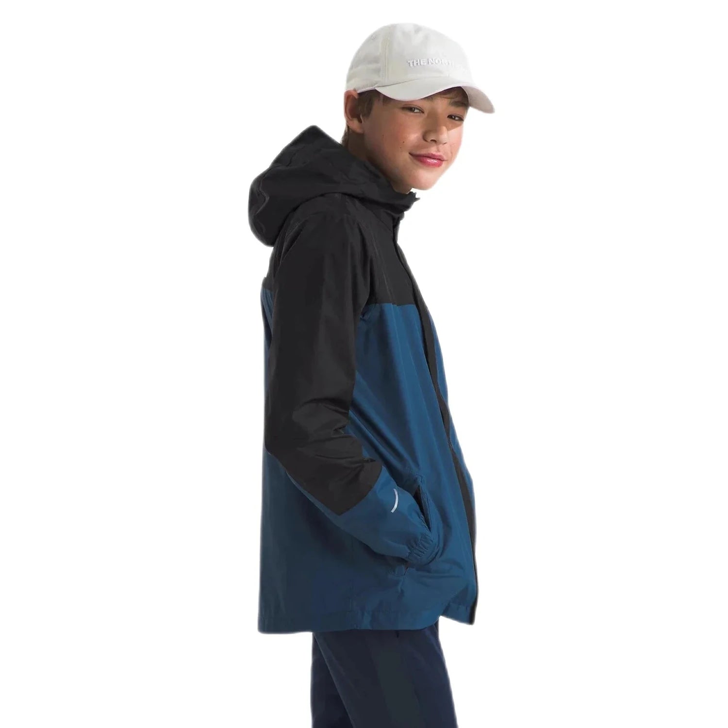 The North Face Boys' Antora Rain Jacket Shady Blue Model Side