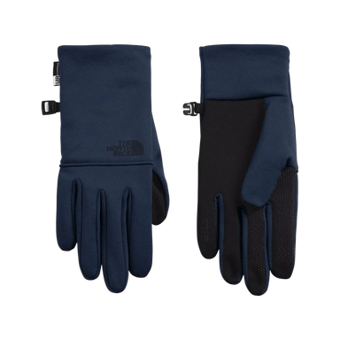 The North Face Etip™ Recycled Gloves in Summit Navy, front and back view flat