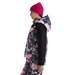 The North Face Girl's Freedom Insulated Jacket in pale blosson frozen flower print, on model side view