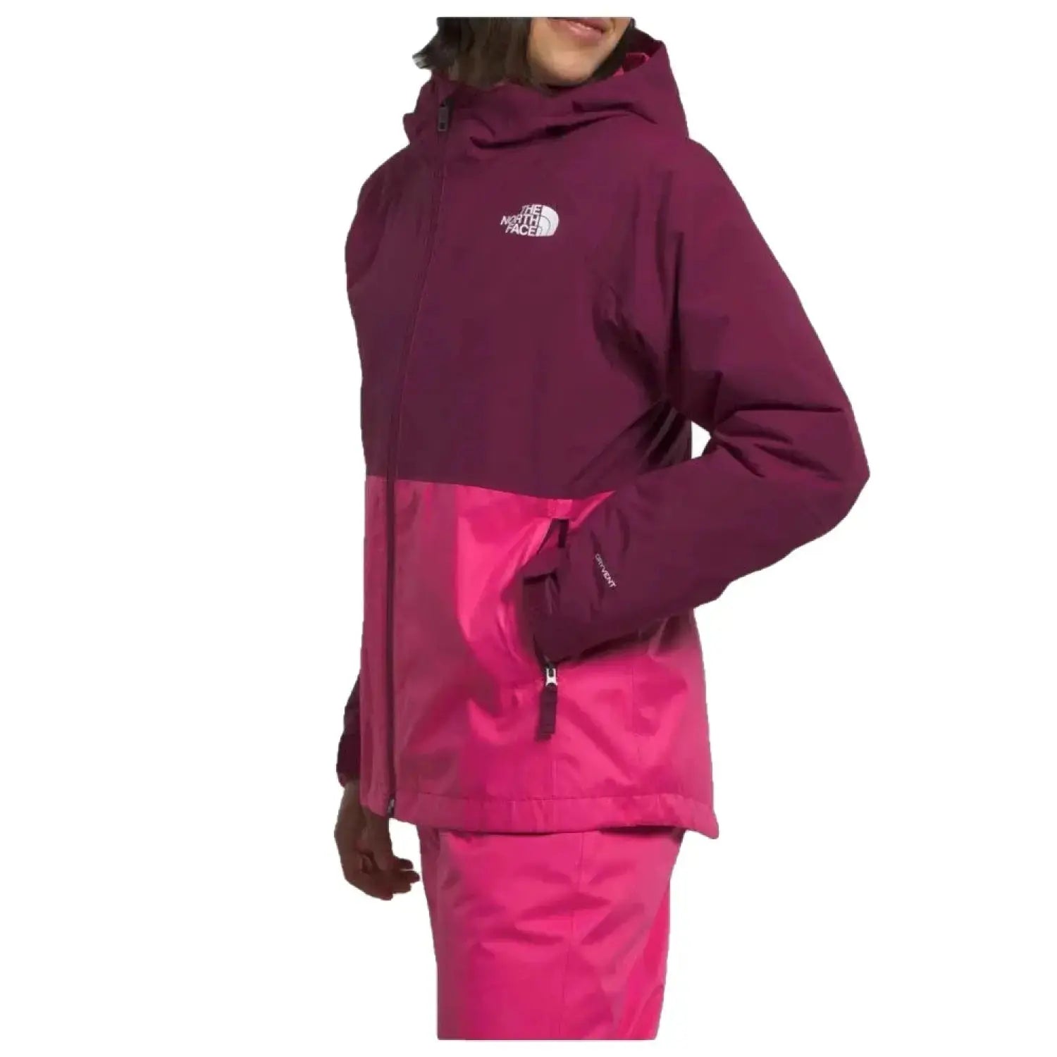The North Face Girl’s Freedom Triclimate®The North Face Girl’s Freedom Triclimate® shown in the Boysenberry color option. Side view on model.