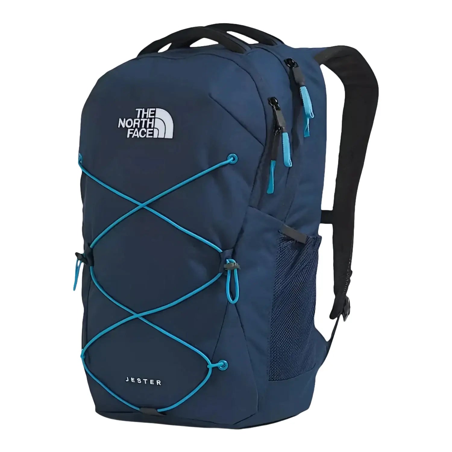 The North Face Jester Backpack in eagle blue & meridian blue, front angled view