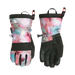 The North Face K's Montana Ski Gloves in Lite Lilac Lens Flare Print, front and back view flat