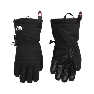 The North Face K's Montana Ski Gloves in TNF Black, front and back view flat