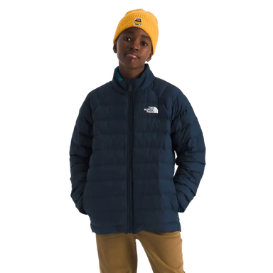 The North Face Kid's Perrito 4-N-1 Hooded Jacket in Summit Navy, front view on model 