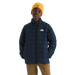 The North Face Kid's Perrito 4-N-1 Hooded Jacket in Summit Navy, front view on model 