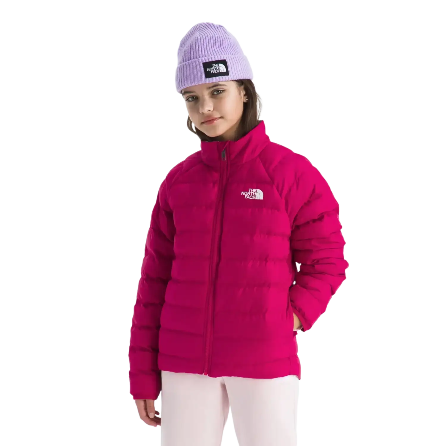 The North Face Kid's Perrito 4-N-1 Hooded Jacket in Lali Guran, front view on model 