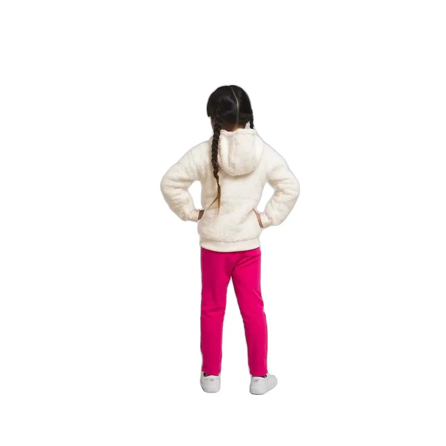 The North Face Kids' Suave Oso Full-Zip Hoodie Gardenia White Model Back View